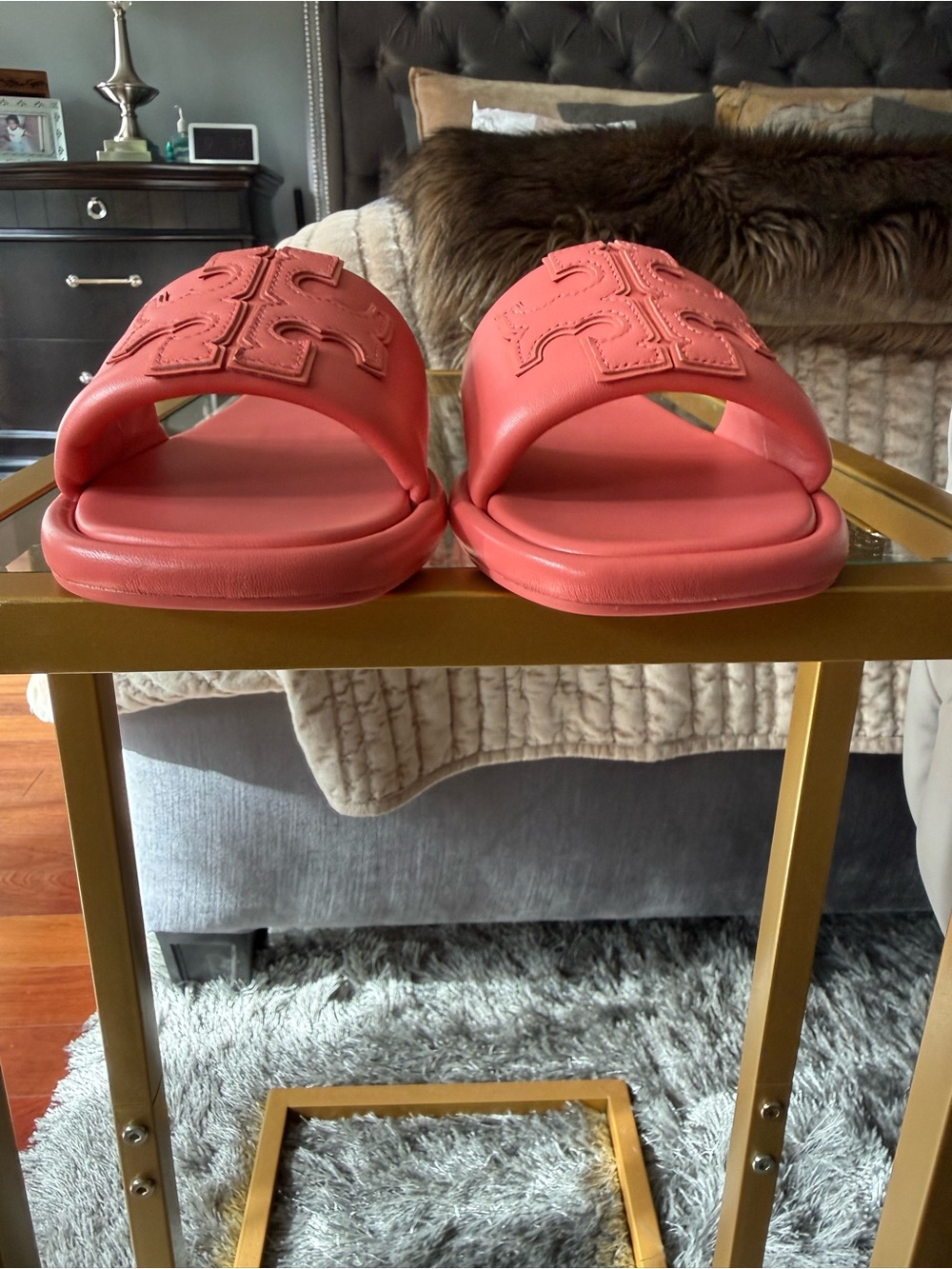 TORY BURCH DOUBLE T SPORT SLIDE -NAPPA LEATHER - Picture 3 of 7
